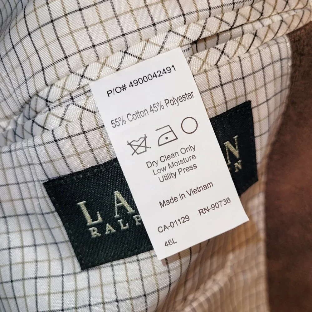 Lauren Ralph Lauren Faux Suede Sport Coat Blazer 46L